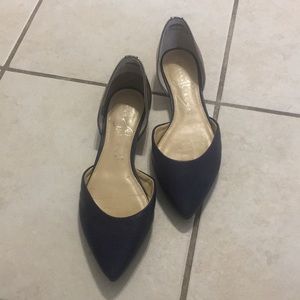 Ivanka Trump 6.5 Navy and Silver Flats